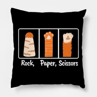 Rock Paper Scissors Cat Paw Pillow