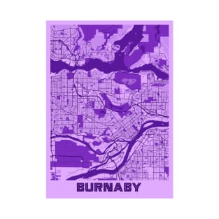 Burnaby - Canada Lavender City Map T-Shirt