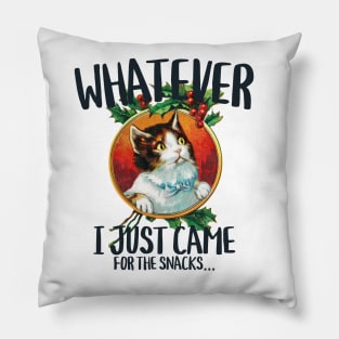 I just came for the snacks funny cat stare Pillow