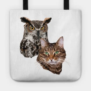 Cat and owl Tote