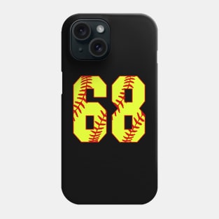 Fastpitch Softball Number 68 #68 Softball Shirt Jersey Uniform Favorite Player Biggest Fan Phone Case