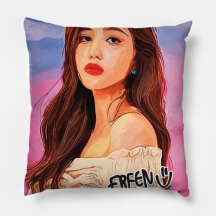 Freen Sarocha Portrait in watercolor - Freen Paintings Pillow