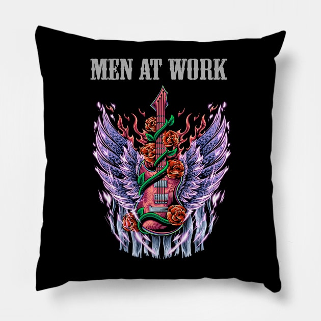 WORK AT THE MEN BAND Pillow by octo_ps_official