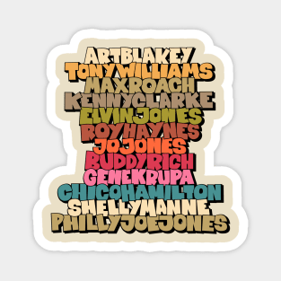 Jazz Legends in Type: The Drummers Magnet