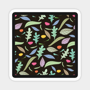 Minimal Colorful Abstract Leaf Pattern Magnet