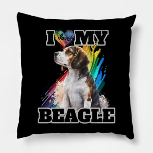 I Love My Beagle Pillow