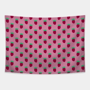 Pink Strawberry Pattern Tapestry