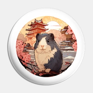 Guinea Pig Ukiyo-e: Gray, White Pin