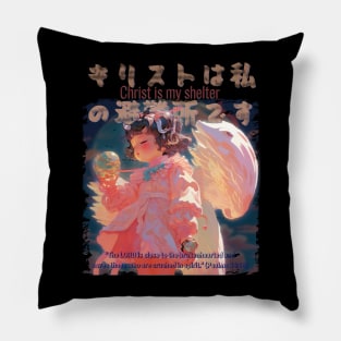 Christian Manga with Kanjis - Christ is My Shelter Pillow