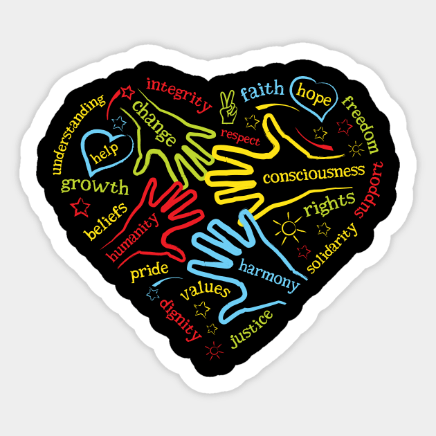 Human and Civil Rights Values Heart Shaped - Human Values - Posters and Art  Prints
