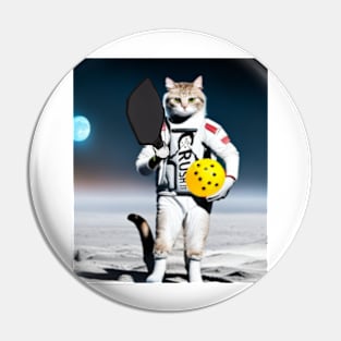 Pickleball space cat Pin