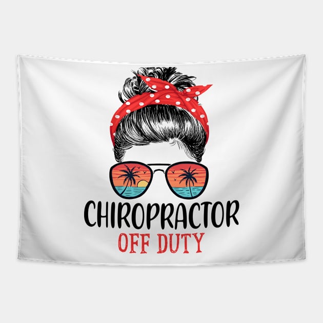 Messy Bun Chiropractor Off Duty Sunglasses Beach Sunset Tapestry by TeeaxArt