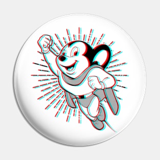 Retro 3D Glasses Style - Mighty Mouse Pin