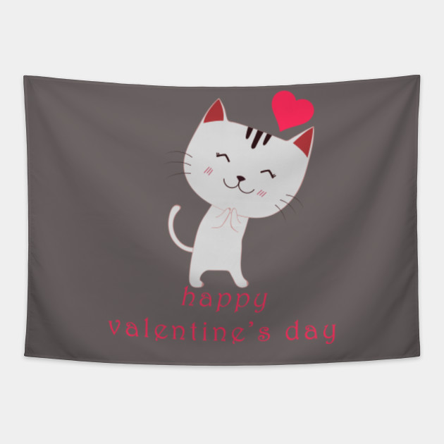 Funny Cat Valentines Day Gift Valentines Day Tapestry Teepublic