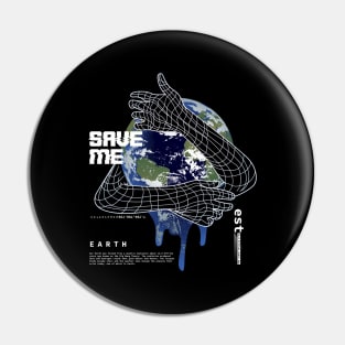 Earth With Text Pin