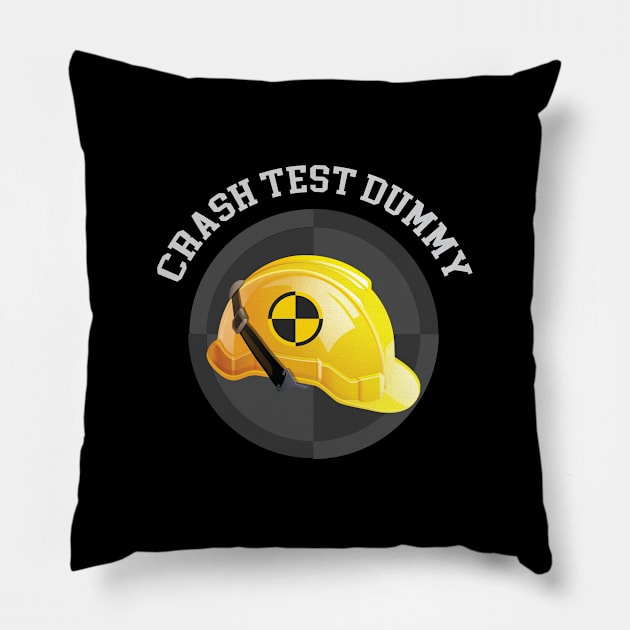 Crash Test Dummy Yellow Safety Helmet with Safety Mark Background Pillow by ActivLife