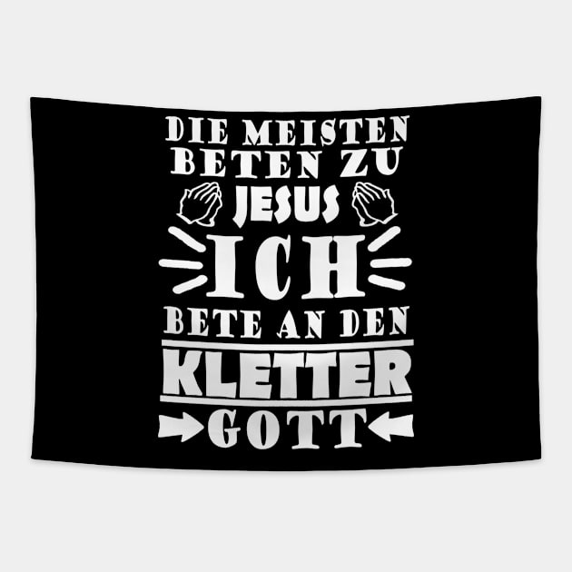 Klettern Felswand Kletterseil Extremsport Berge Tapestry by FindYourFavouriteDesign