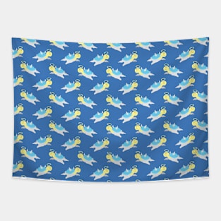 Angel Turtle Blue Pattern Tapestry