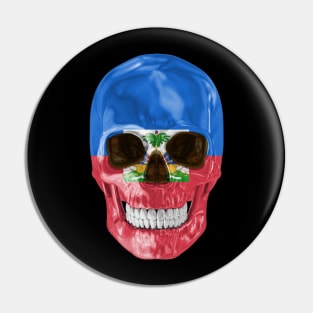 Haiti Flag Skull - Gift for Haitian With Roots From Haiti Pin