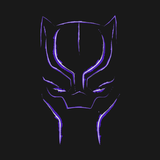 Black Panther Mask: Purple and White by StephenMakesStuff