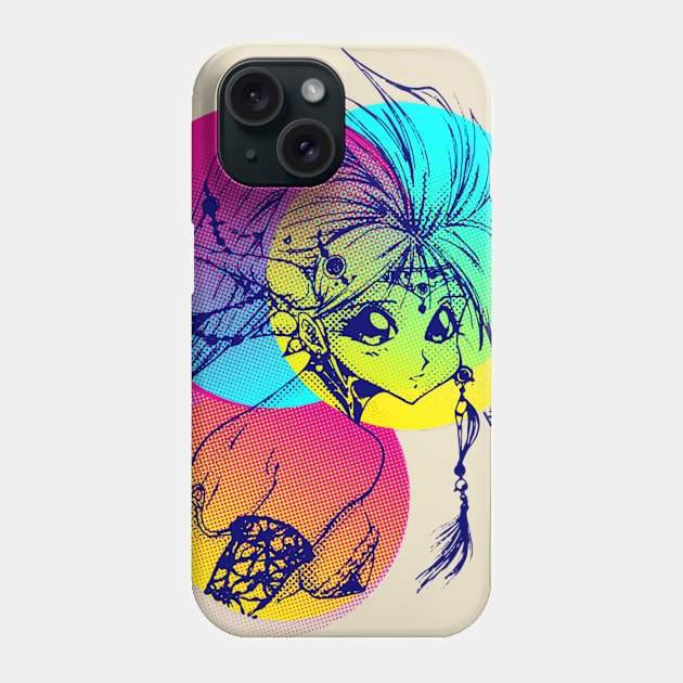 Colourful dragon girl Phone Case by AlexRoivas