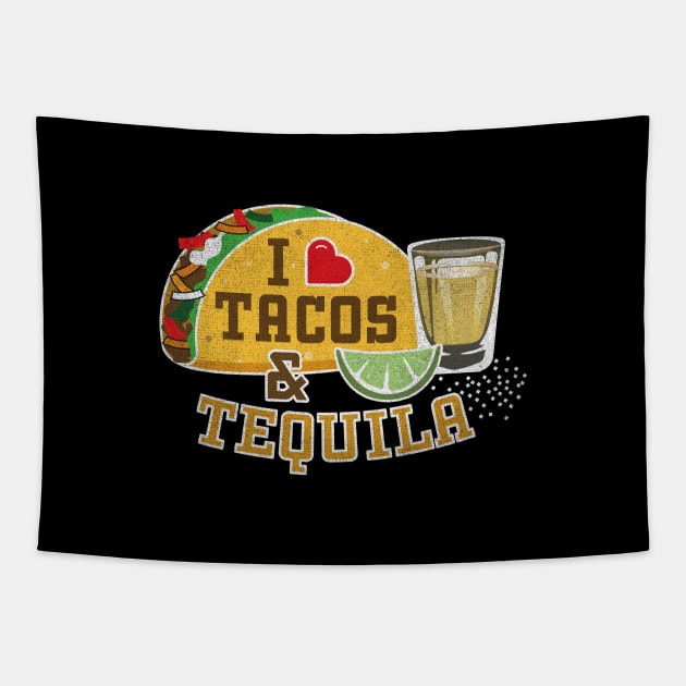 Tacos and Tequila Party: Eating Tacos & Drinking Tequila Tapestry by spacedust