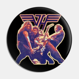 V for Van H for Halen Pin