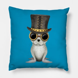 Steampunk Baby Harp Seal Pillow