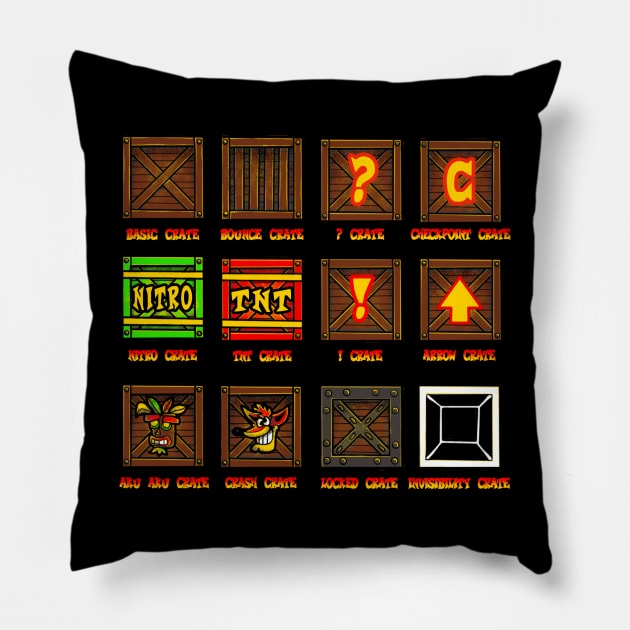 Crash Bandicoot Crates Pillow by xMorfina