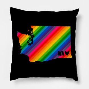 USA States: Washington (rainbow) Pillow