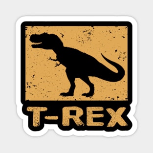 Distressed Retro Orange T-Rex Silhouette Magnet