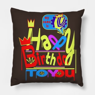 Happy Birthday Alphabet Letter (( V )) Dazzling Creative Design Pillow