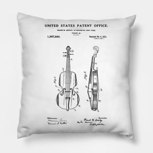 Vertical Violin Patent 1921 Black Pillow