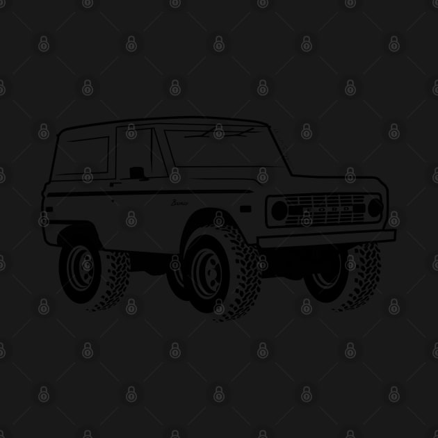 1966-1977 Ford Bronco Black Print by The OBS Apparel