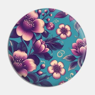 Purple Flowers Pin