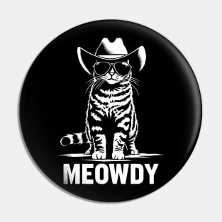 Cat Cowboy Cowgirl Country Western Meowdy Funny Cat Pin