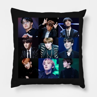 J Hope BTS Collage in black Pillow