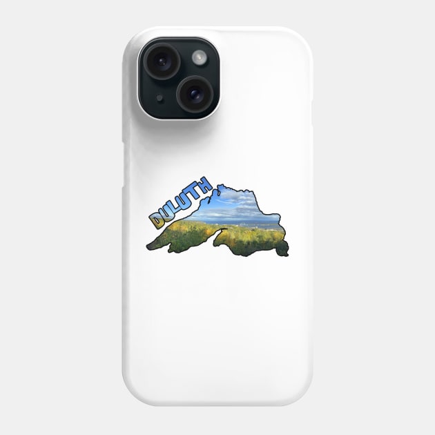 Lake Superior Outline (Duluth's Aerial Lift Bridge) Phone Case by gorff