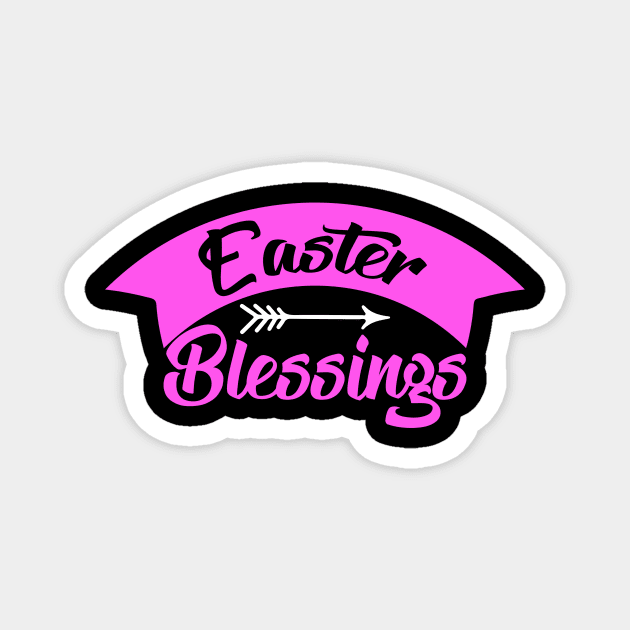 Pink words "Easter Blessings" Magnet by Dominic Becker