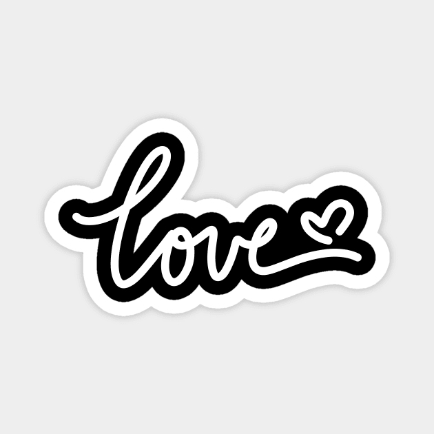 Love Typography Magnet by LineXpressions