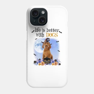 Vizsla Witch Hat Life Is Better With Dogs Halloween Phone Case