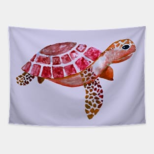 Cute pretty watercolor sea turtle Tapestry