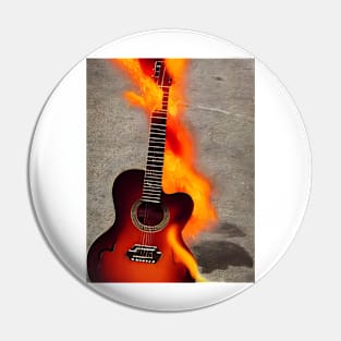 Guitar on Fire Pin