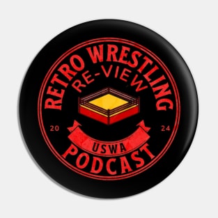 Retro Wrestling Re-View USWA Podcast Badge Design Pin