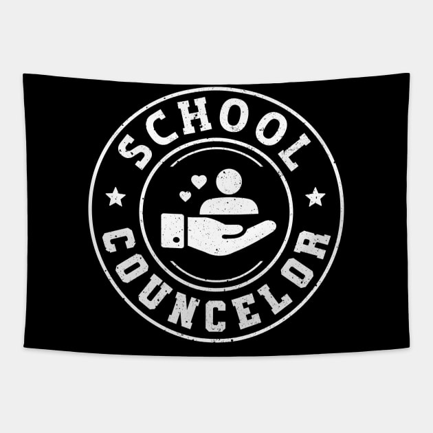 School Counselor Grunge, Vintage, School Counselor Tapestry by Caskara