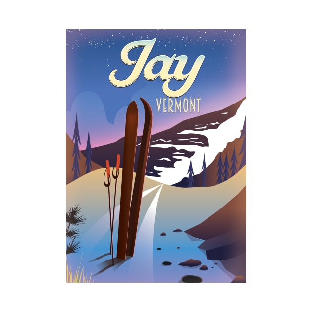 Jay Vermont USA ski poster by nickemporium1