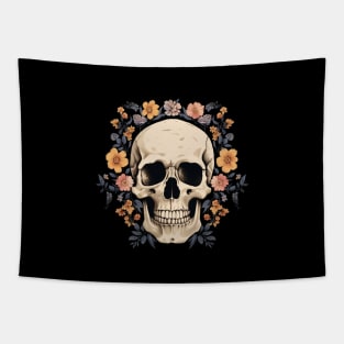 Skull with flowers Tapestry