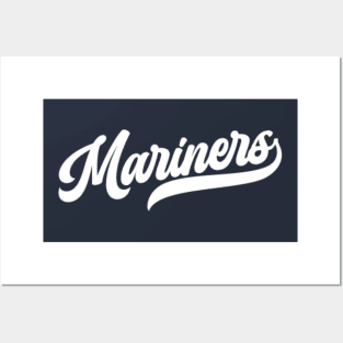 Vintage Running Baseball Player - Seattle Mariners (White Mariners  Wordmark) - Seattle Mariners - Posters and Art Prints