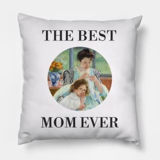 THE BEST KNITTING MOM EVER FINE ART VINTAGE STYLE CHILD AND MOTHER OLD TIMES. Pillow