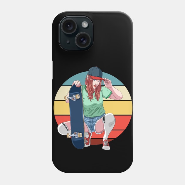 Skater Girl Skateboarding Skateboard Sk8er Woman Phone Case by Noseking